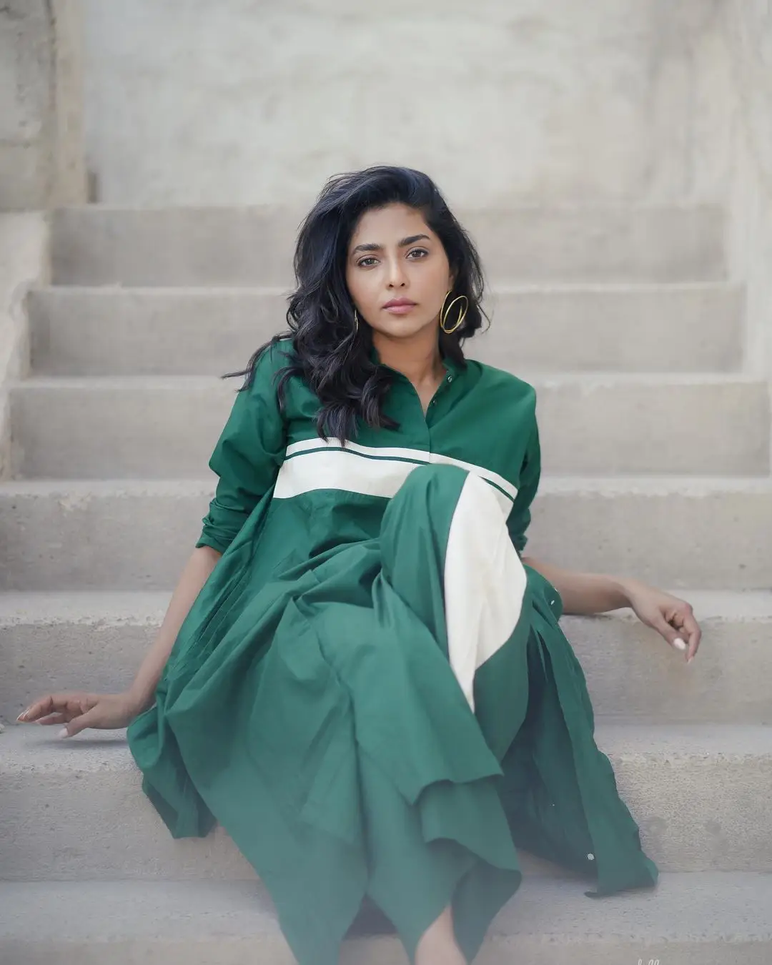 Malayalam Actress Aishwarya Lekshmi in Green Color Dress